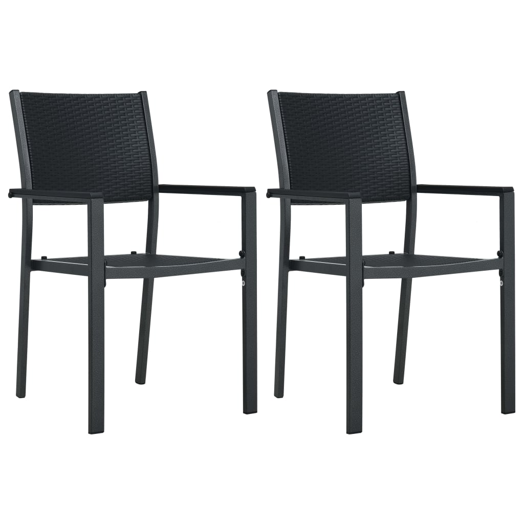 Gartenstühle 2 Stk. Schwarz Kunststoff Rattan-optik - Vidaxl