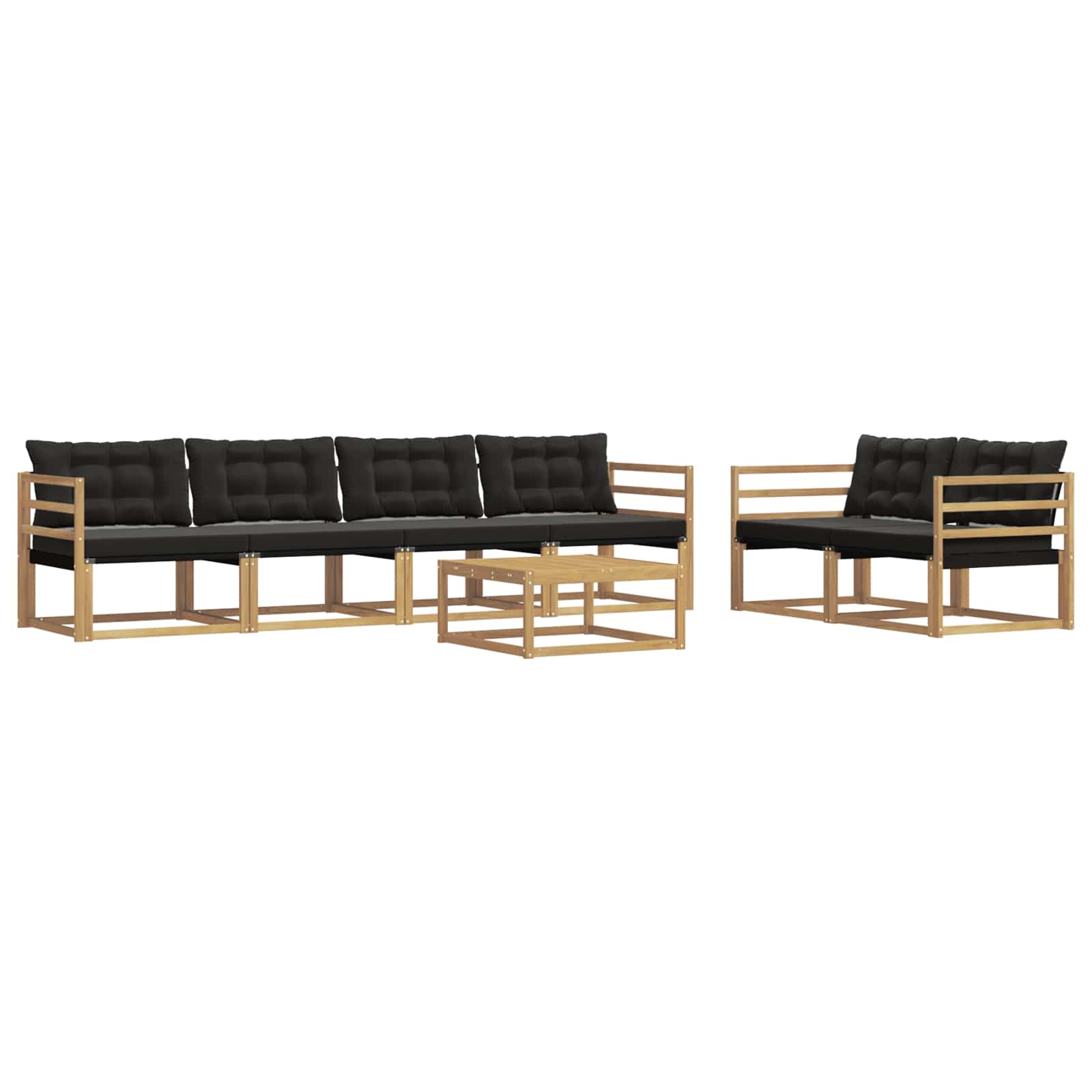 Outdoor-sofagarnitur 7 Stk. Weiß Und Schwarz Vidaxl
