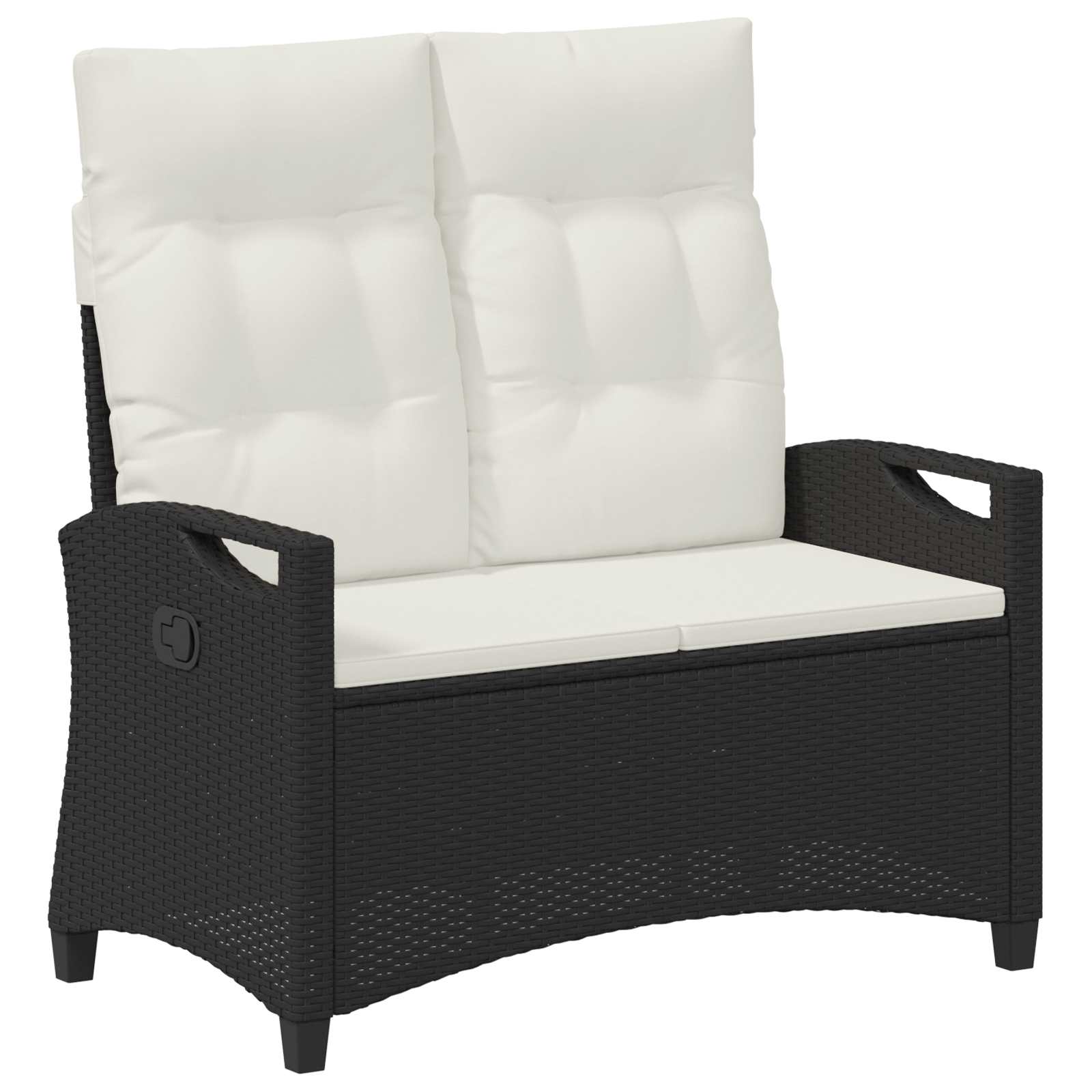 Vidaxl Garden Bench With Pillow Black And Cream 105 X 60 X 112 Cm