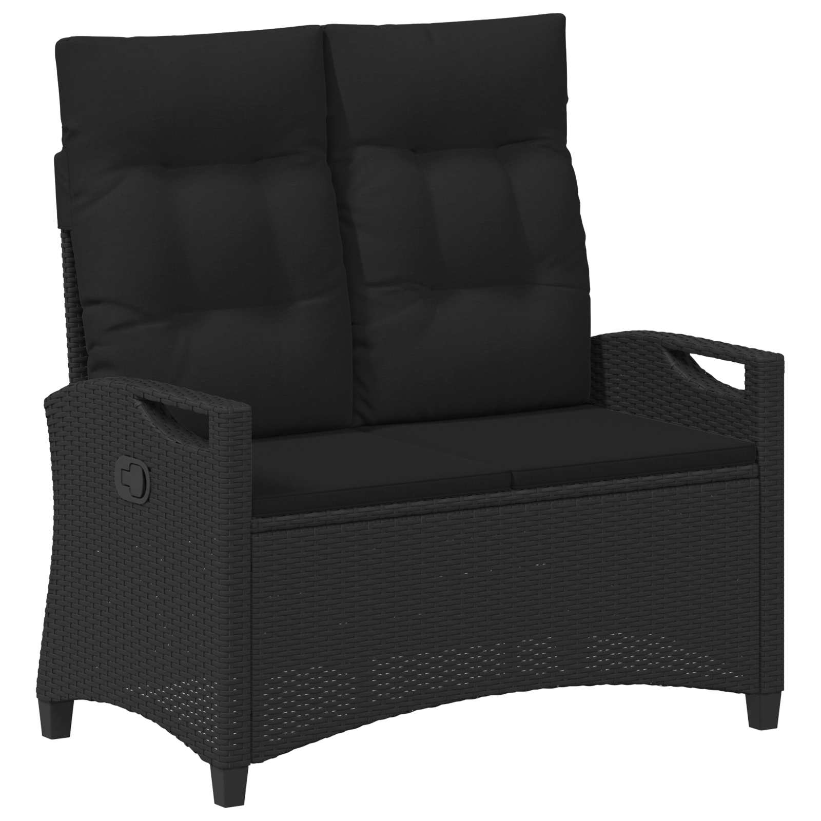 Vidaxl Garden Bench Black 105 X 60 X 112 Cm Steel And Polyester