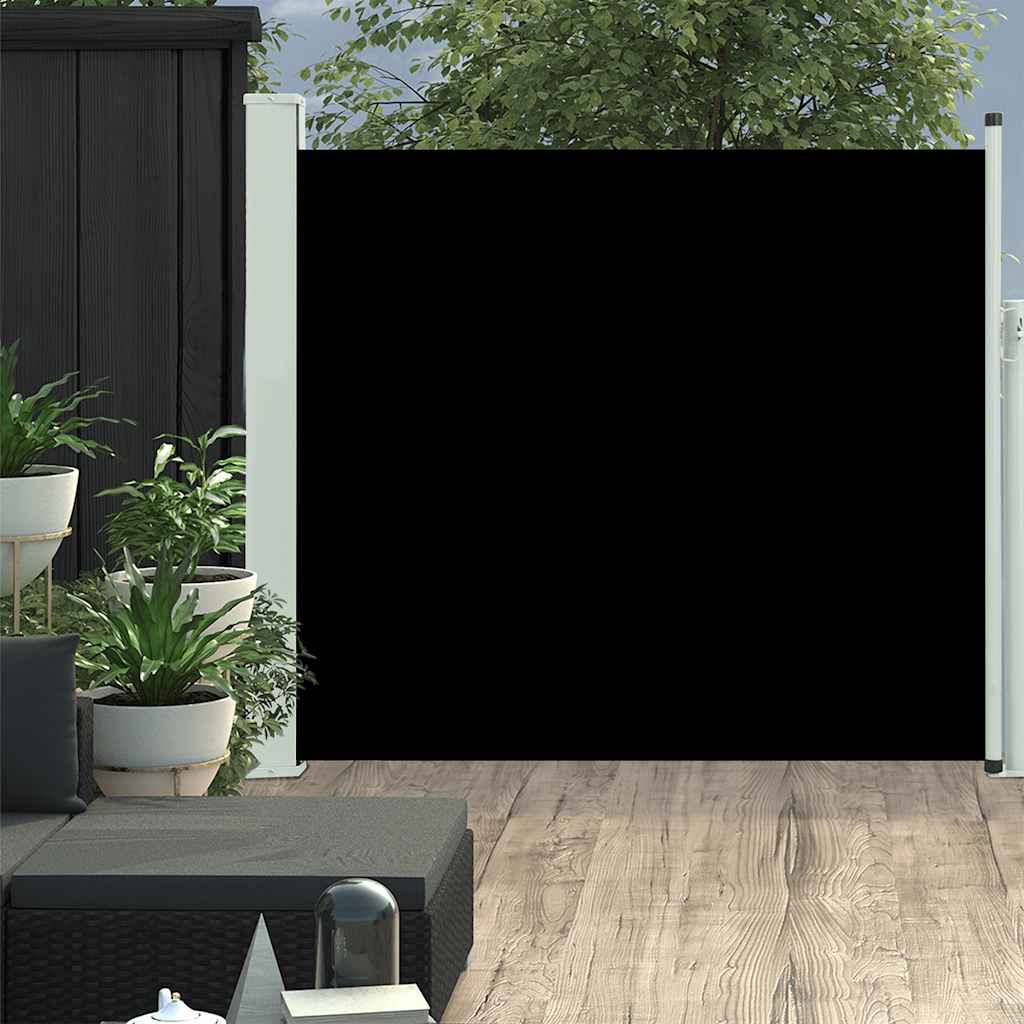 Vidaxl Patio Retractable Side Awning 100x300 Cm Black
