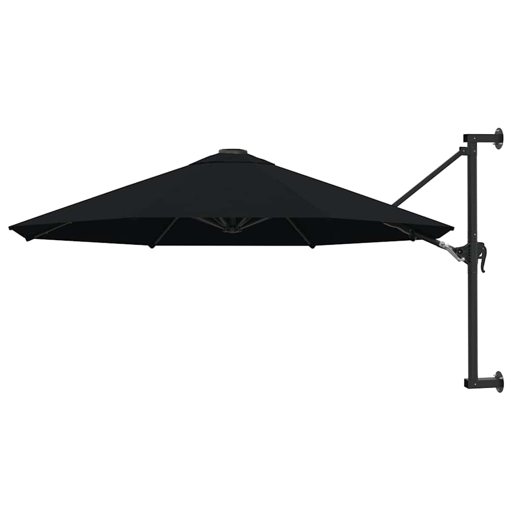 Vidaxl - Sonnenschirm Zur Wandmontage Mit Metall-mast 300 Cm Schwarz