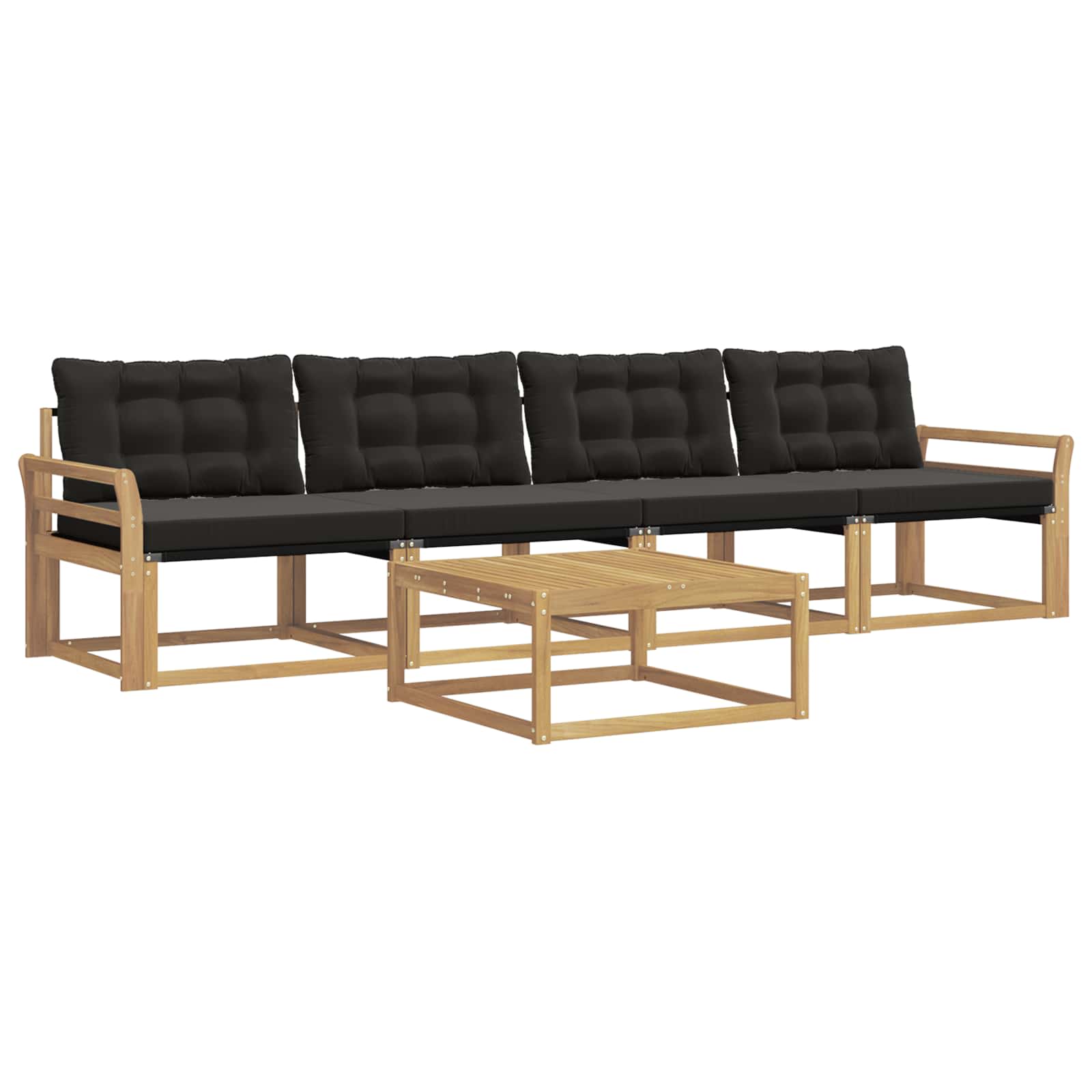 Outdoor-sofagarnitur 5 Stk. Weiß Und Schwarz Vidaxl