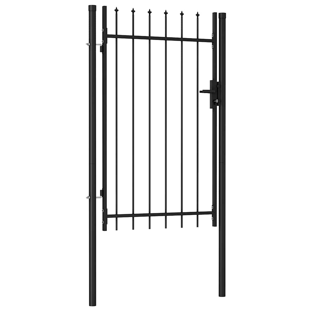 Zauntor Einzelflügel Mit Speerspitzen Stahl 1 X 1,5 M Schwarz - Vidaxl
