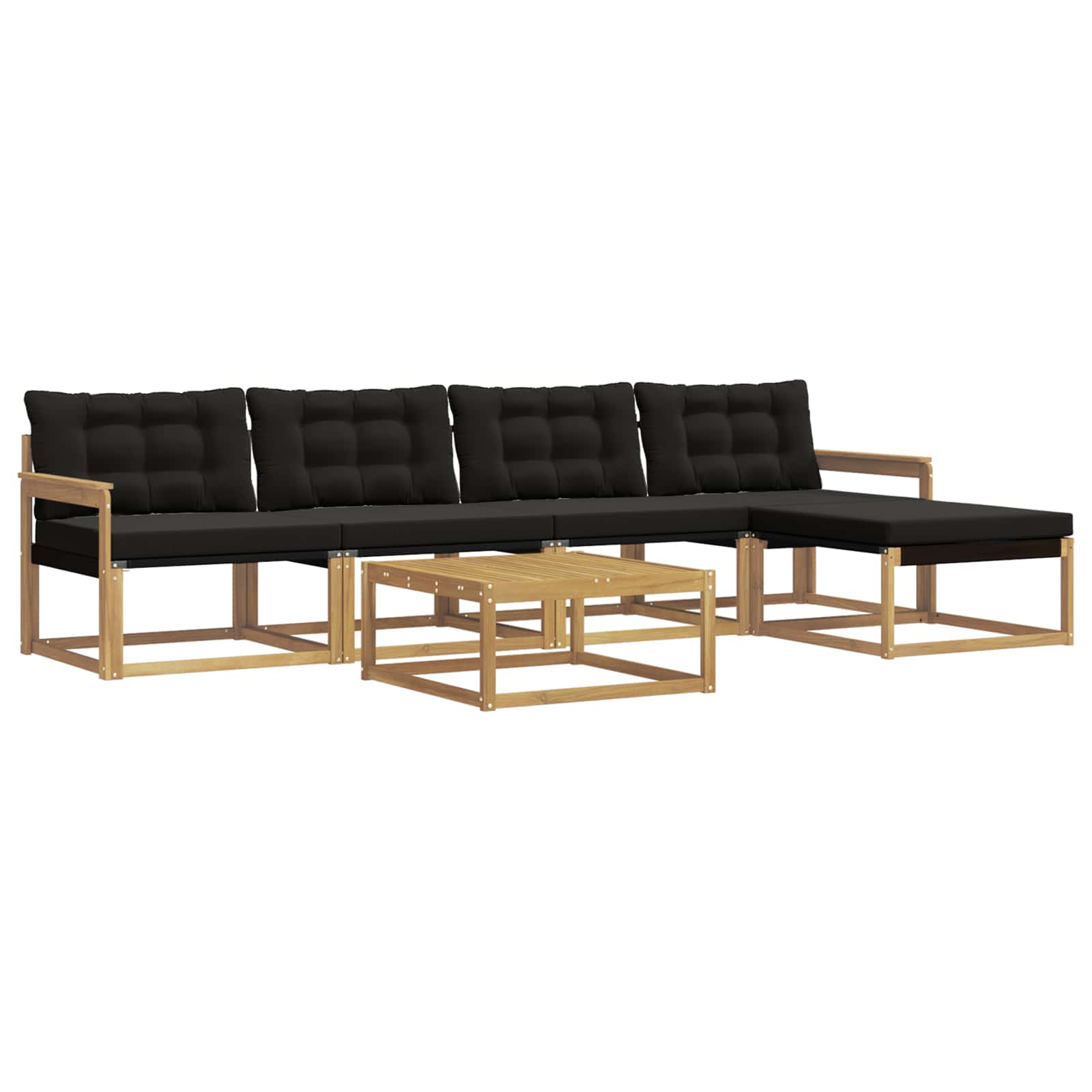 Outdoor-sofagarnitur 6 Stk. Weiß Und Schwarz Vidaxl