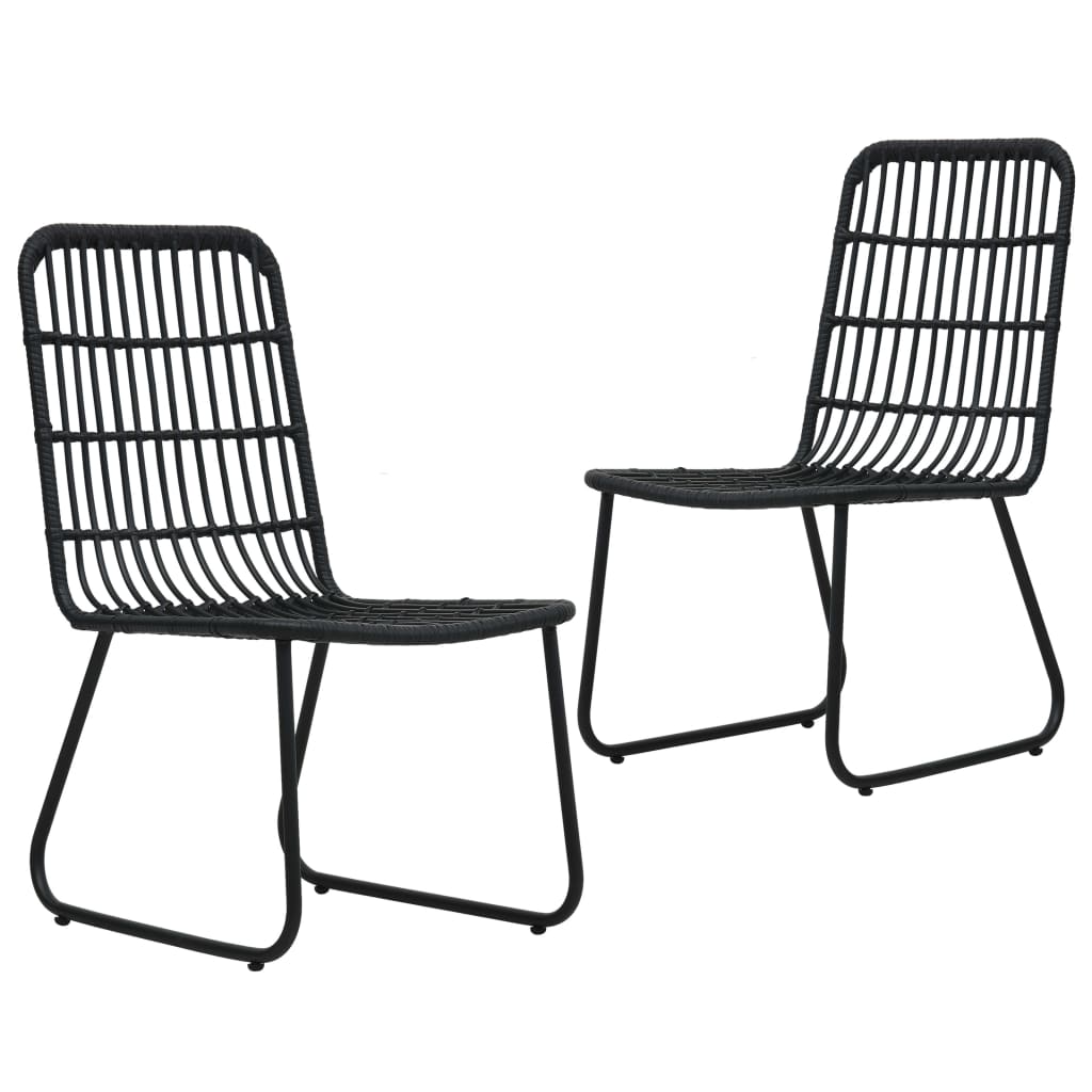 Gartenstühle 2 Stk. Poly Rattan Schwarz Vidaxl