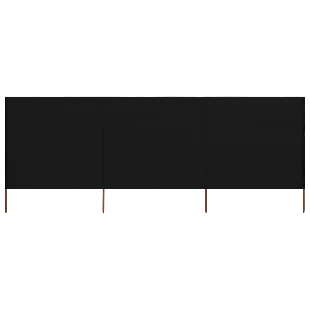 3-teiliges Windschutzgewebe 400 X 120 Cm Schwarz Vidaxl