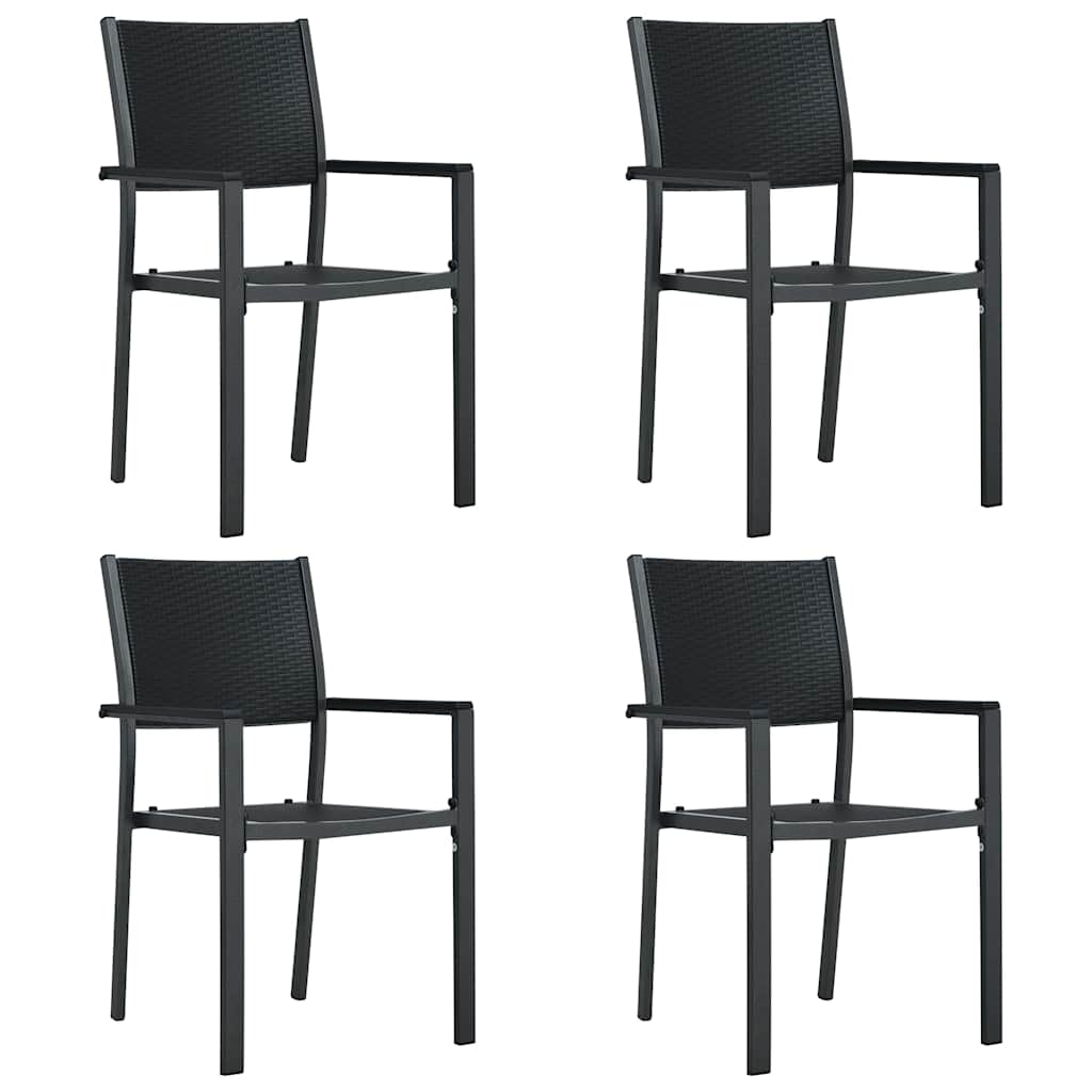 Gartenstühle 4 Stk. Schwarz Kunststoff Rattan-optik - Vidaxl