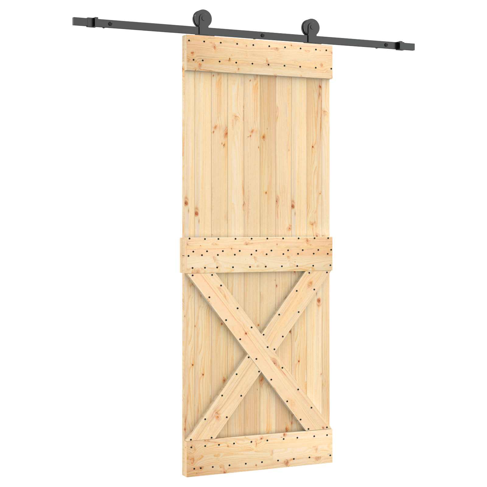 Schiebetür 80 X 210 Cm Massivkiefer (unbehandelt) Vidaxl