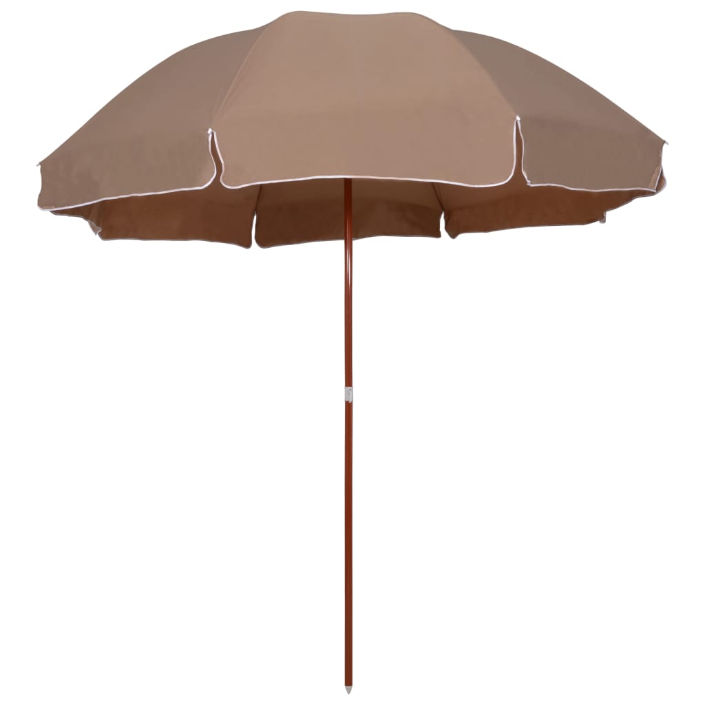Sonnenschirm Mit Stahl-mast 300 Cm Taupe Vidaxl