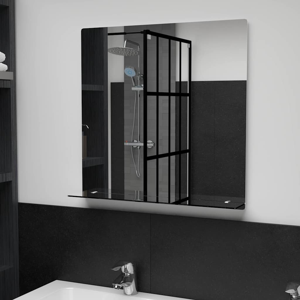 Wandspiegel Mit Regal 60×60 Cm Hartglas Vidaxl