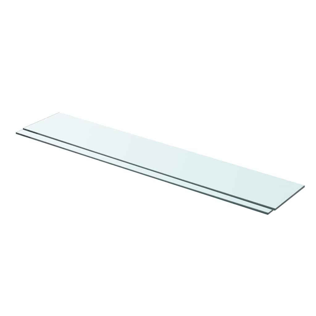 Regalböden 2 Stk. Glas Transparent 90x15 Cm Vidaxl