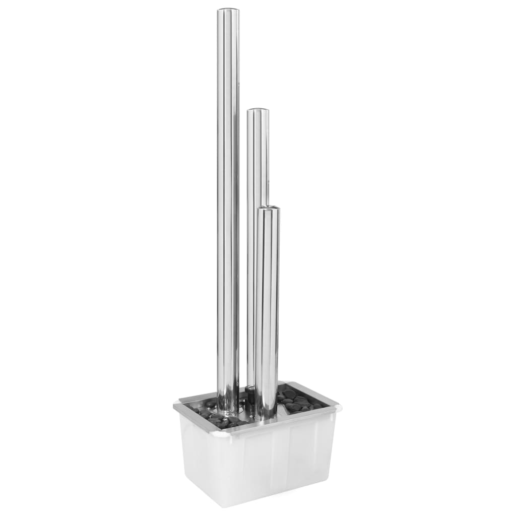 Vidaxl Garden Fountain Silver 48x34x153 Cm Stainless Steel