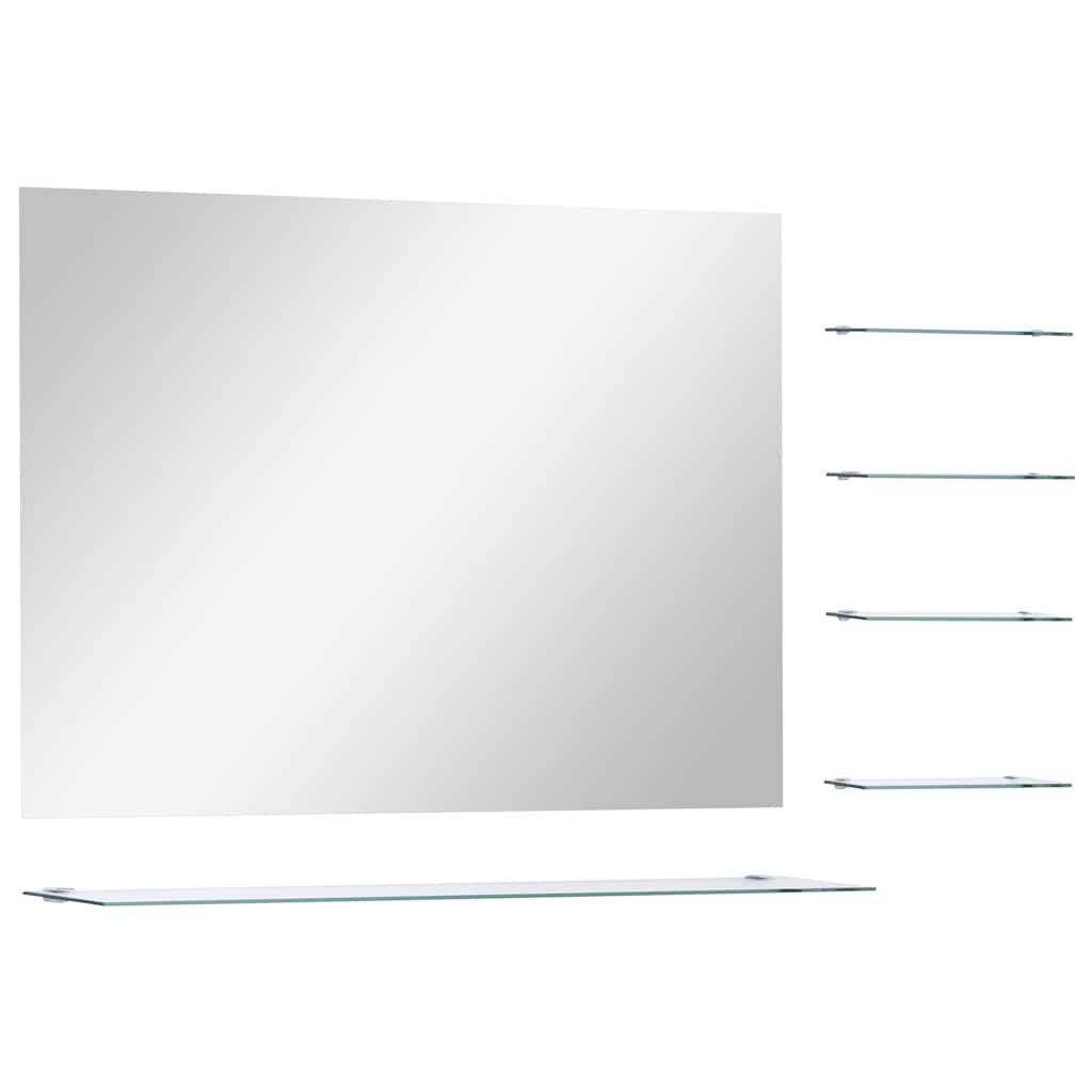 Wandspiegel Mit 5 Ablagen Silbern 80×60 Cm Vidaxl