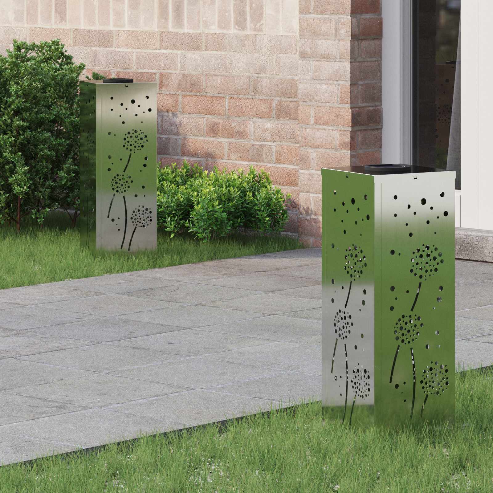 Solar Led Weg Licht 2 Pcs Silber Galvanisiertes Stahl Vidaxl