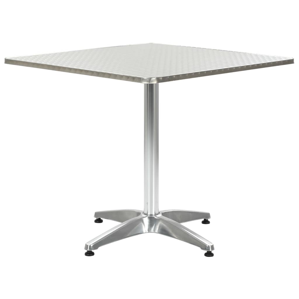 Vidaxl Garden Table Silver 80x80x70 Cm Aluminium