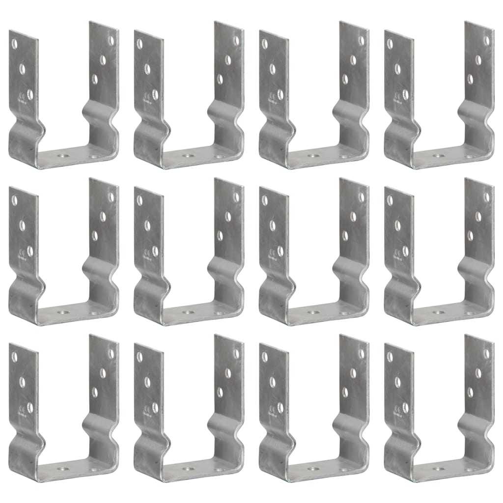 Vidaxl Fence Anchors 12 Pcs Silver 10x6x15 Cm Galvanised Steel
