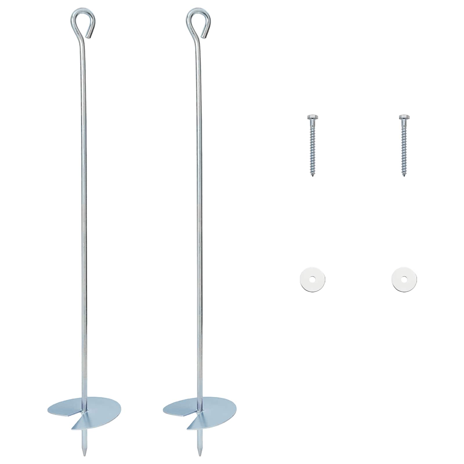 Vidaxl Earth Anchor 2 Pcs Ø10 X 60 Cm Galvanized Metal Silver