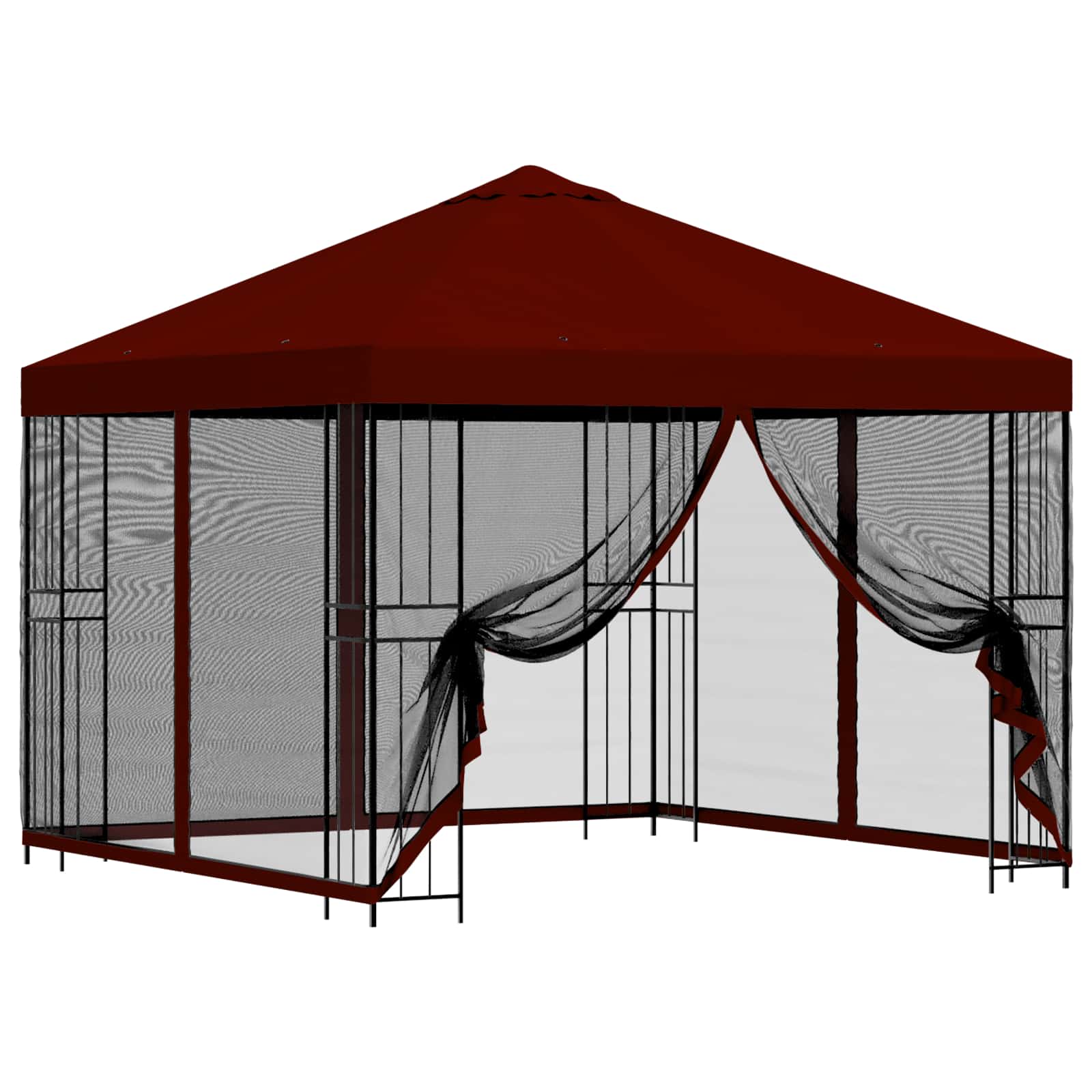 Vidaxl Garden Gazebo With Sidewalls 3 X 3 M Burgundy