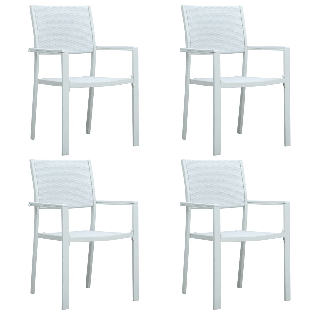 Gartenstühle 4 Stk. Weiß Kunststoff Rattan-optik Vidaxl