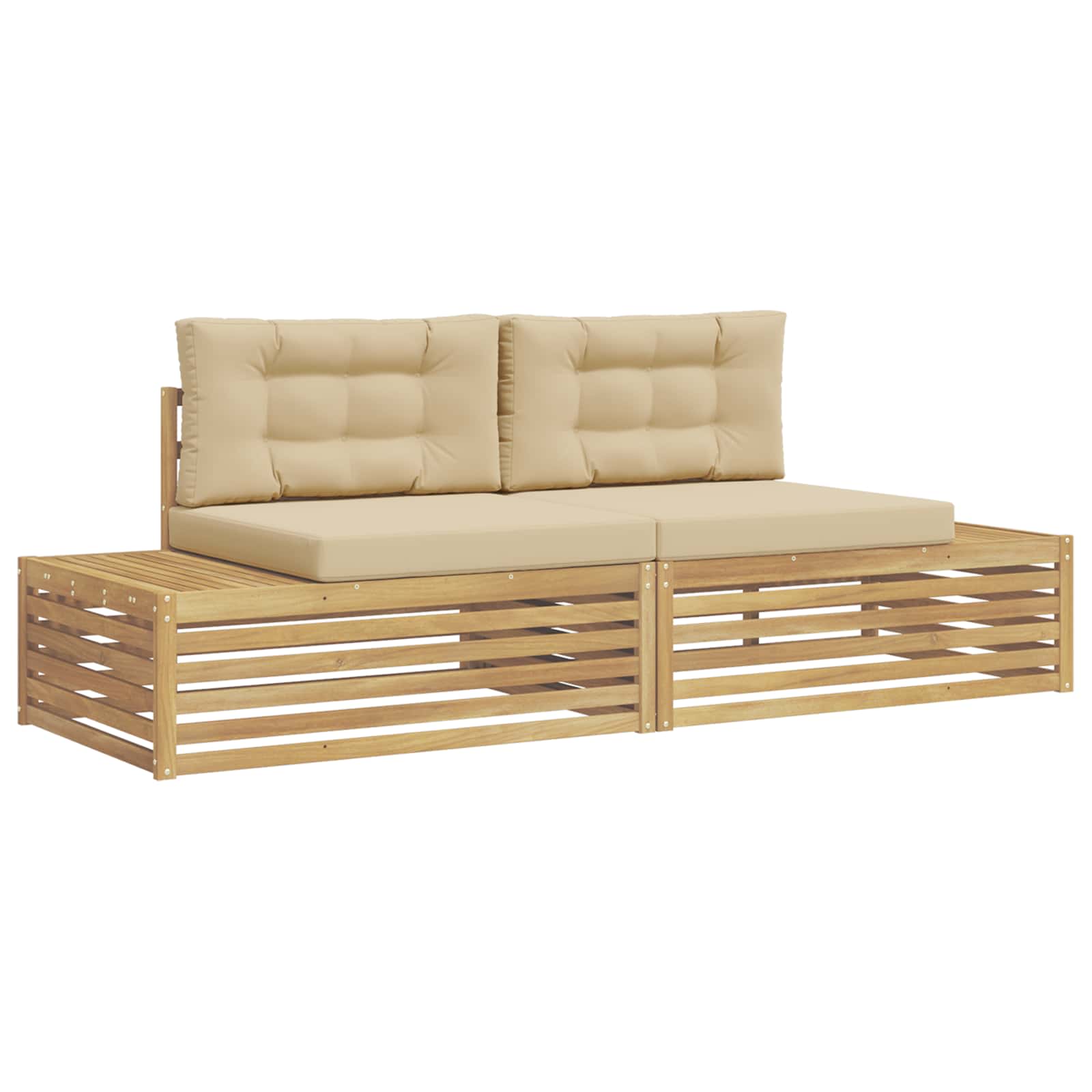 2 Stk. Outdoor-sofagarnitur Polyester Weiß Vidaxl