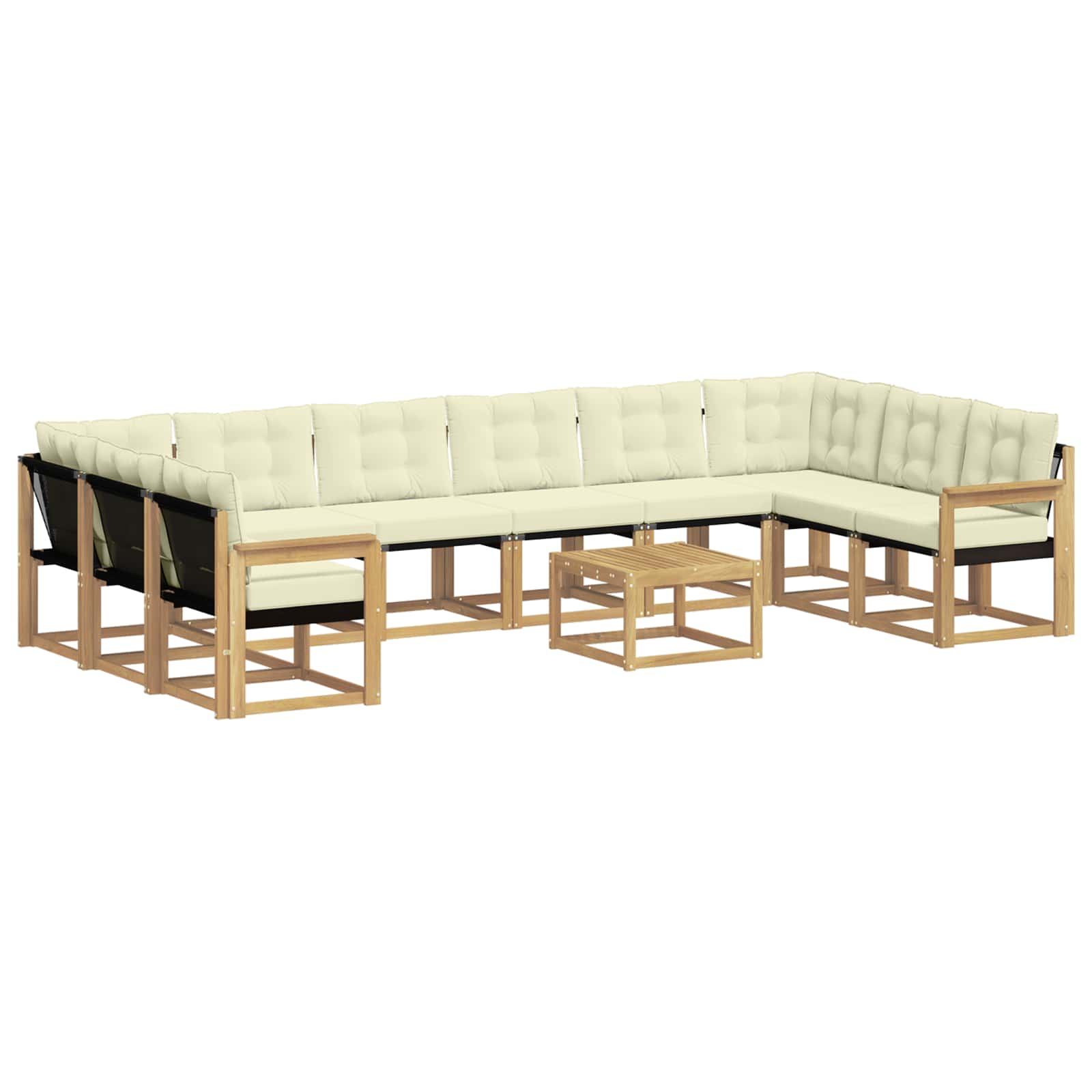 Outdoor-sofagarnitur 11 Stk. Weiß Und Creme Vidaxl