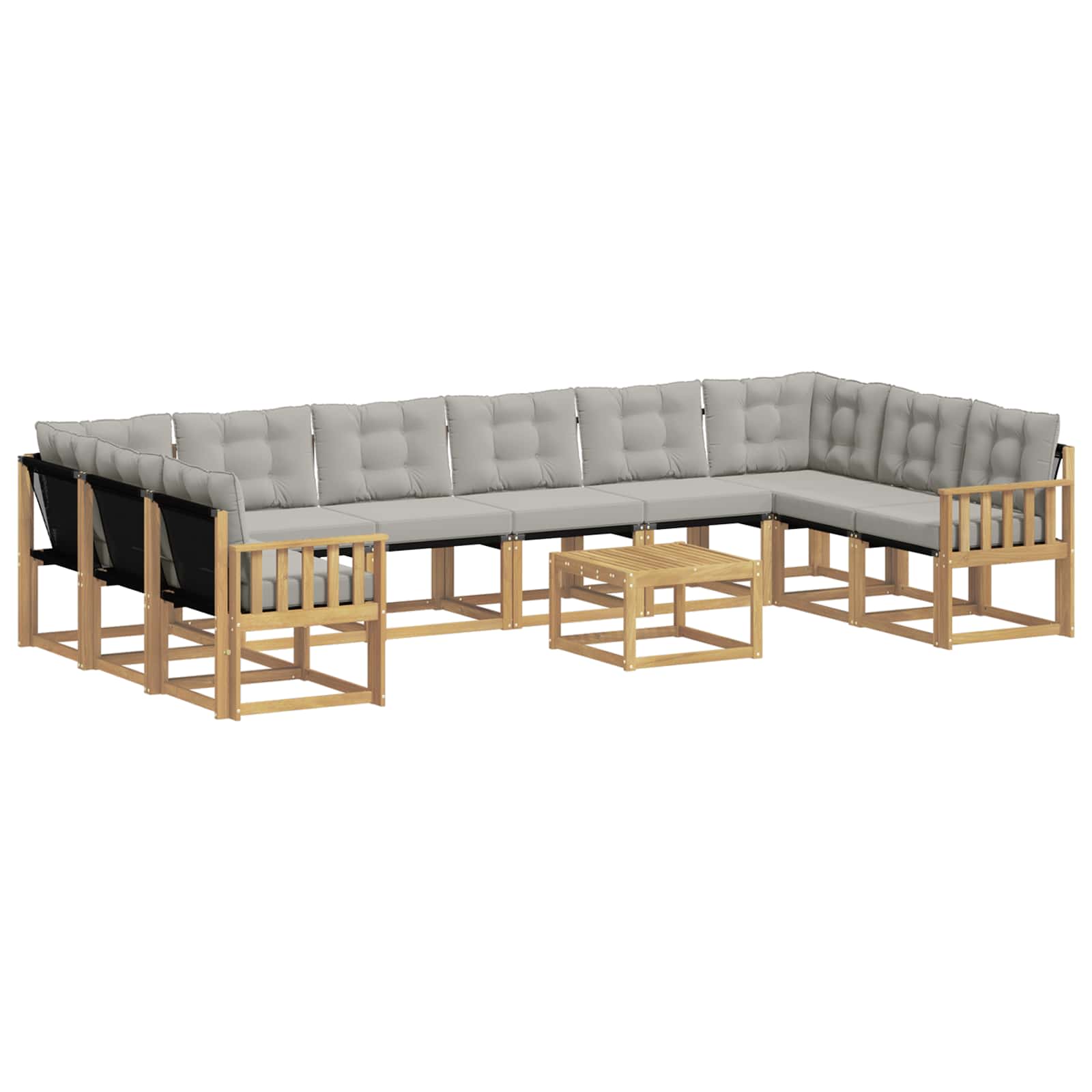 Outdoor-sofagarnitur 11 Stk. Weiß Und Hellgrau Vidaxl