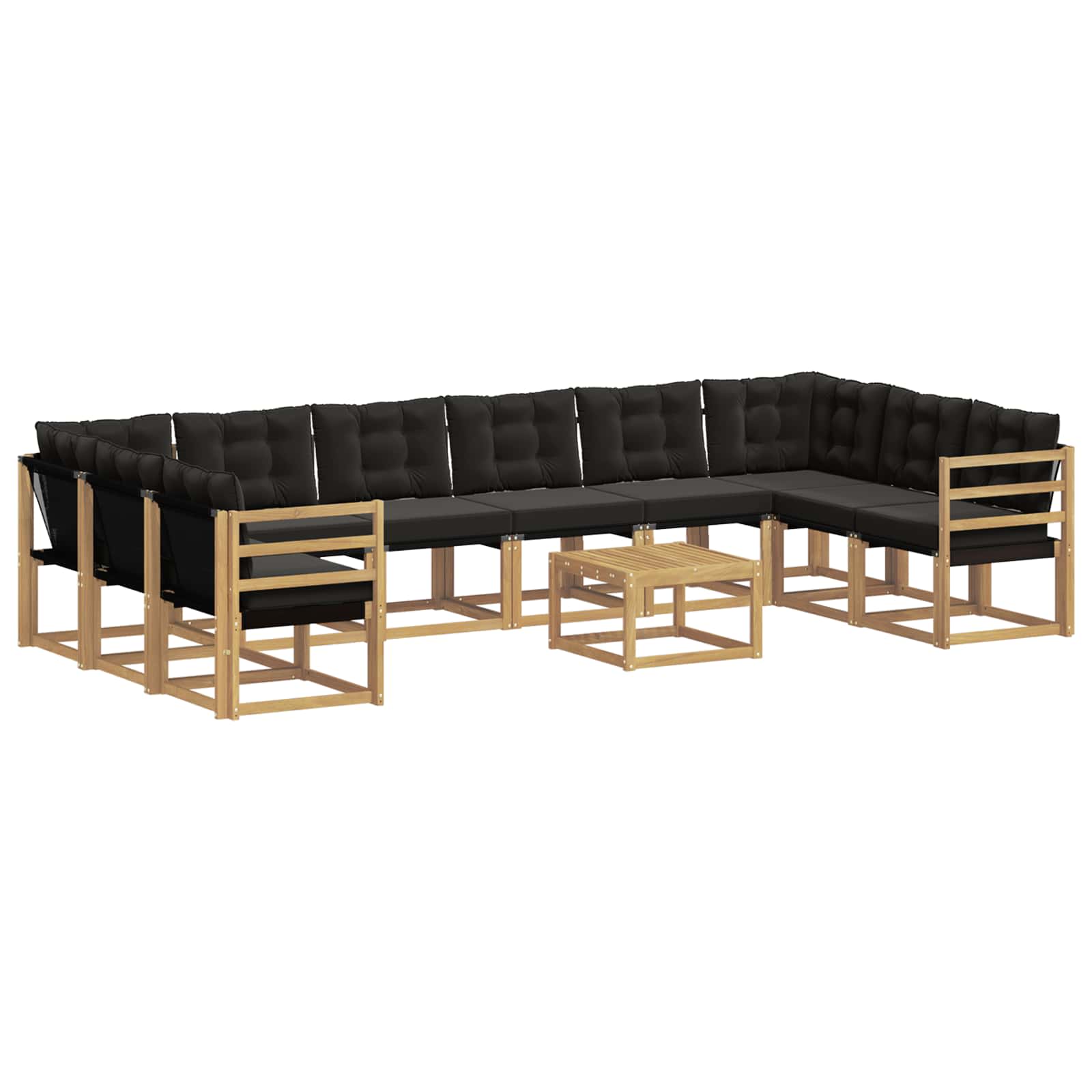 Outdoor-sofagarnitur 11 Stk. Weiß Und Schwarz Vidaxl