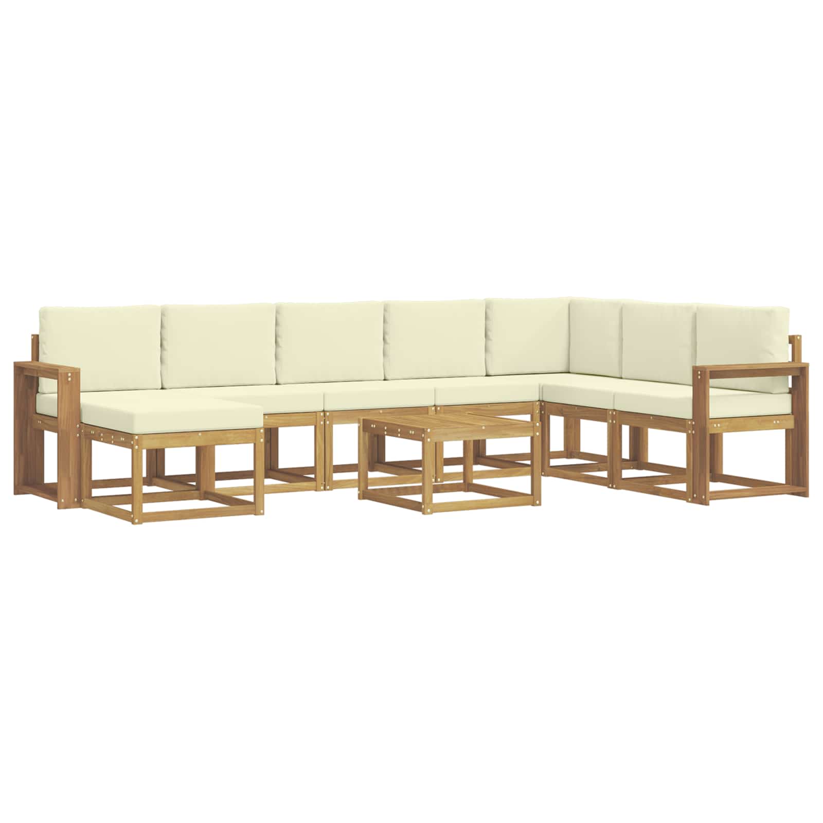 Outdoor-sofagarnitur 9 Stk. Weiß Und Creme Vidaxl
