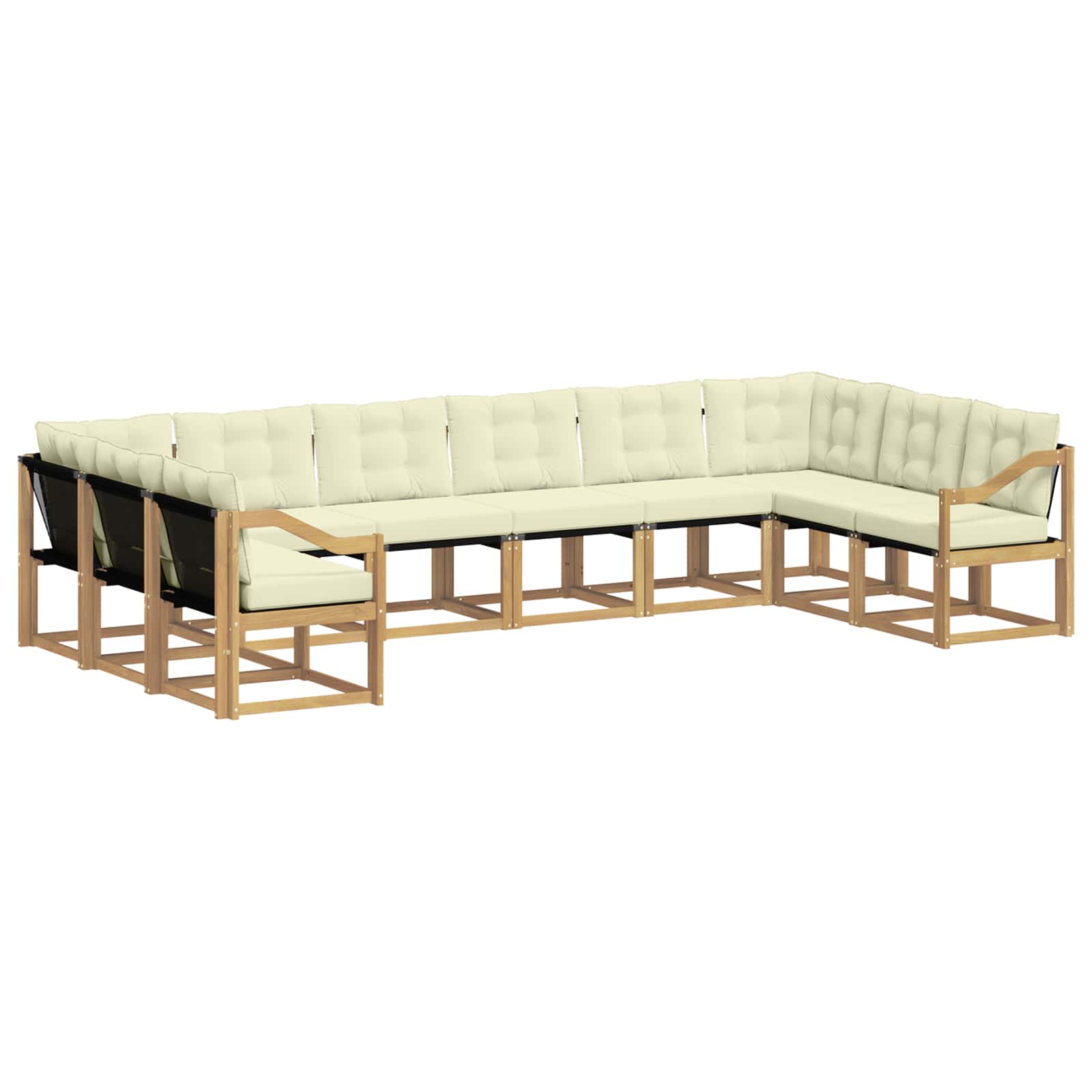 Outdoor-sofagarnitur 10 Stk. Weiß Und Creme Vidaxl