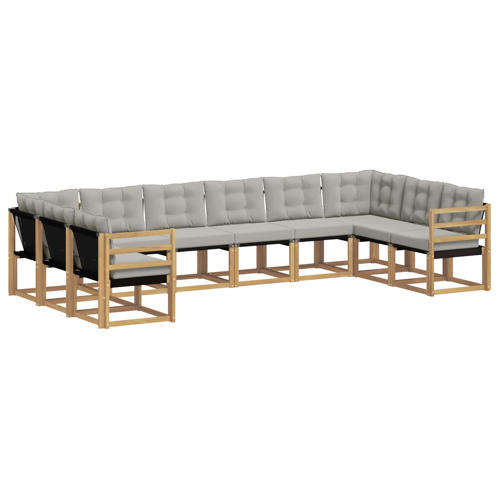 Outdoor-sofagarnitur 10 Stk. Weiß Und Hellgrau Vidaxl