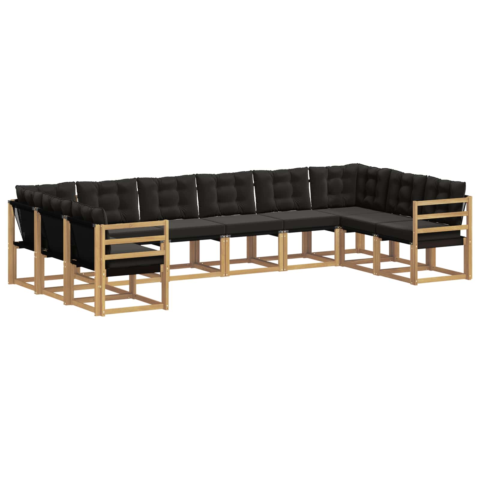 Outdoor-sofagarnitur 10 Stk. Weiß Und Schwarz Vidaxl