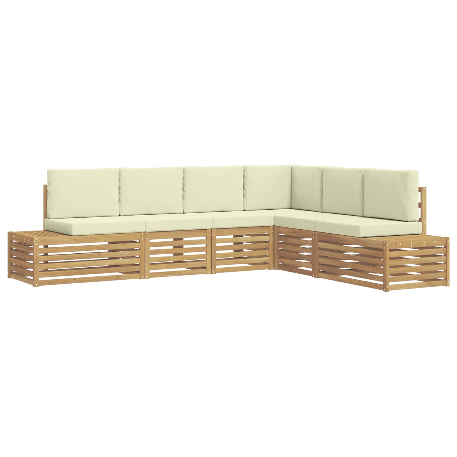 6 Stk. Outdoor-sofagarnitur Polyester Weiß Vidaxl