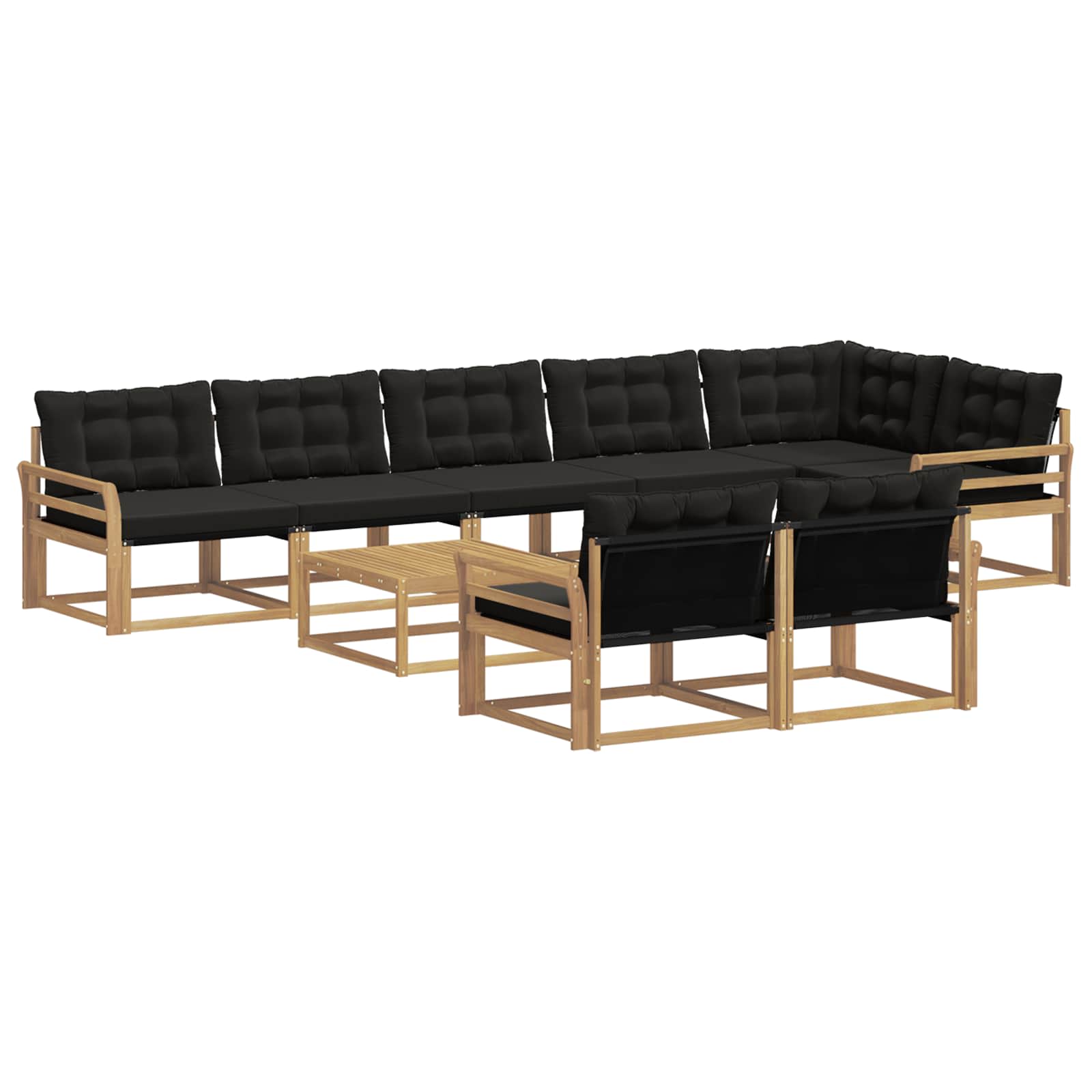 Outdoor-sofagarnitur 9 Stk. Weiß Und Schwarz Vidaxl