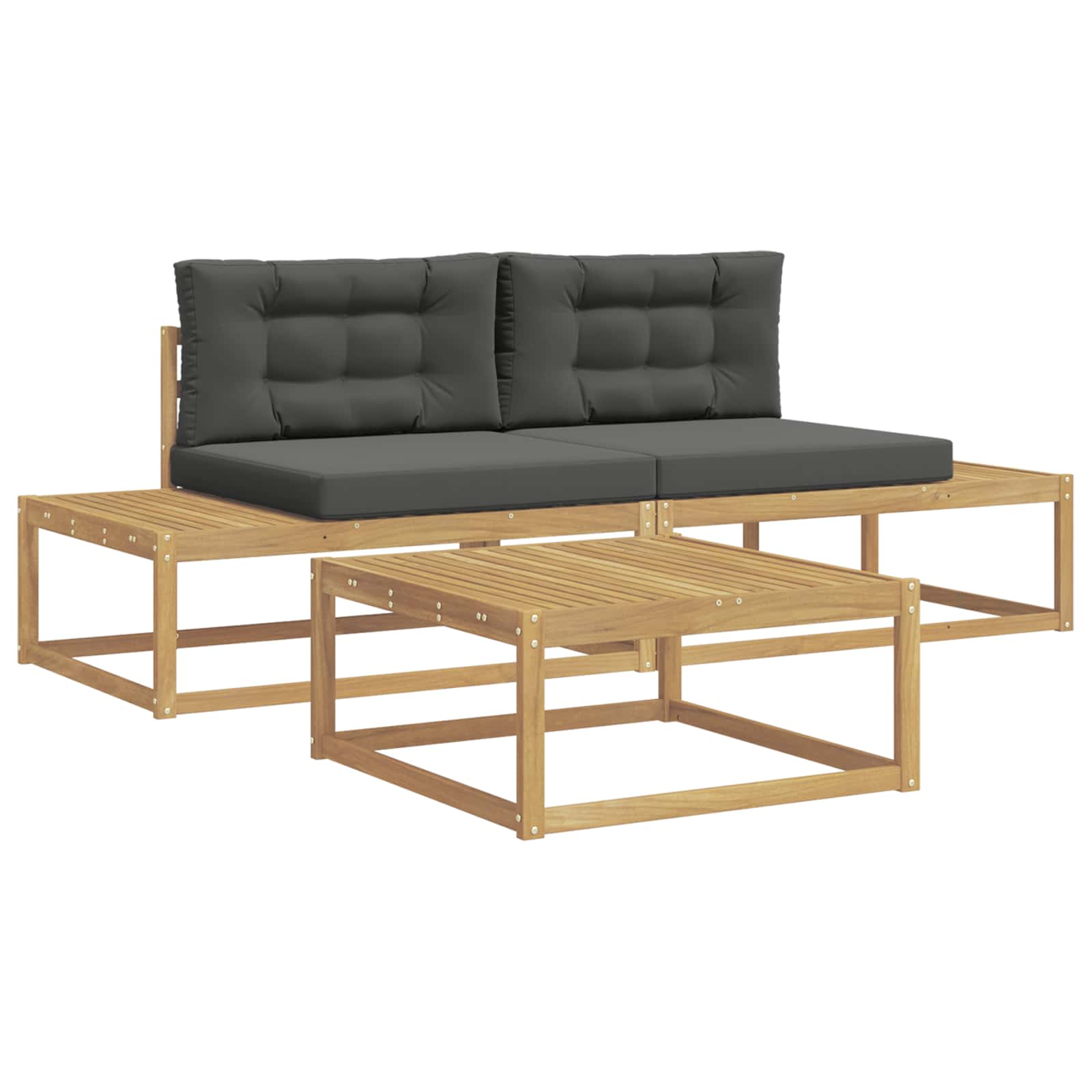 Outdoor-sofagarnitur 3 Stk. 2-sitzer Polyester Weiß Vidaxl