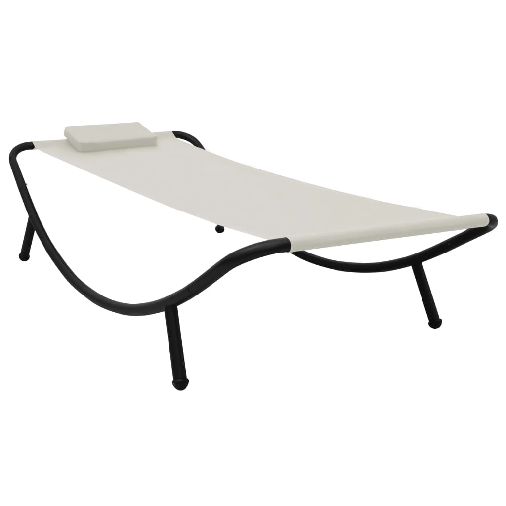 Gartenbett Creme 200x90 Cm Stahl - Vidaxl