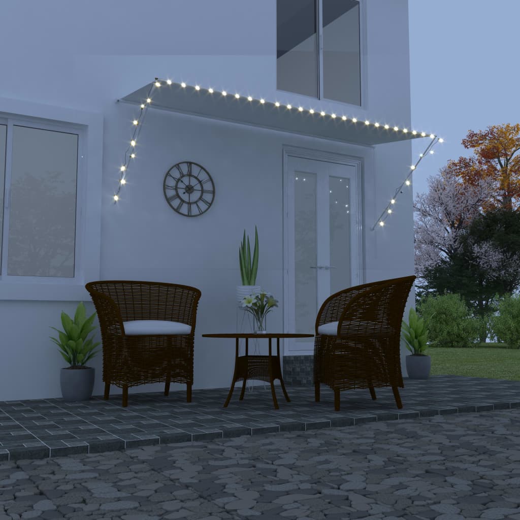 Einziehbare Markise Mit Led 350×150 Cm Creme Vidaxl