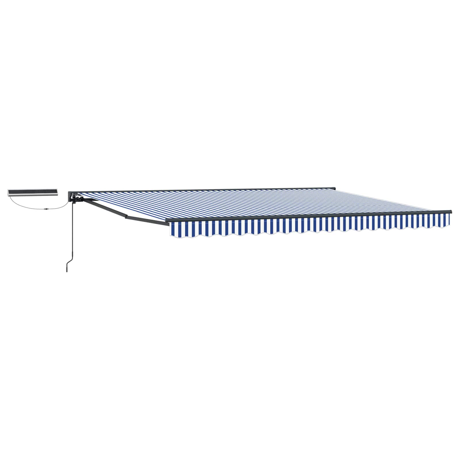 Elektrische Ausziehbare Markise Blau, Weiß, Anthrazit 4 × 3,5 M Vidaxl