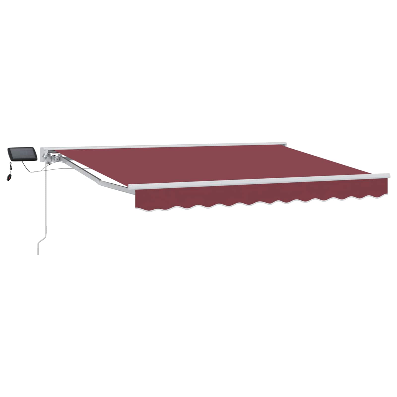 Vidaxl Manual Awning Frame With Leds Burgundy And White 3 X 2.5 M