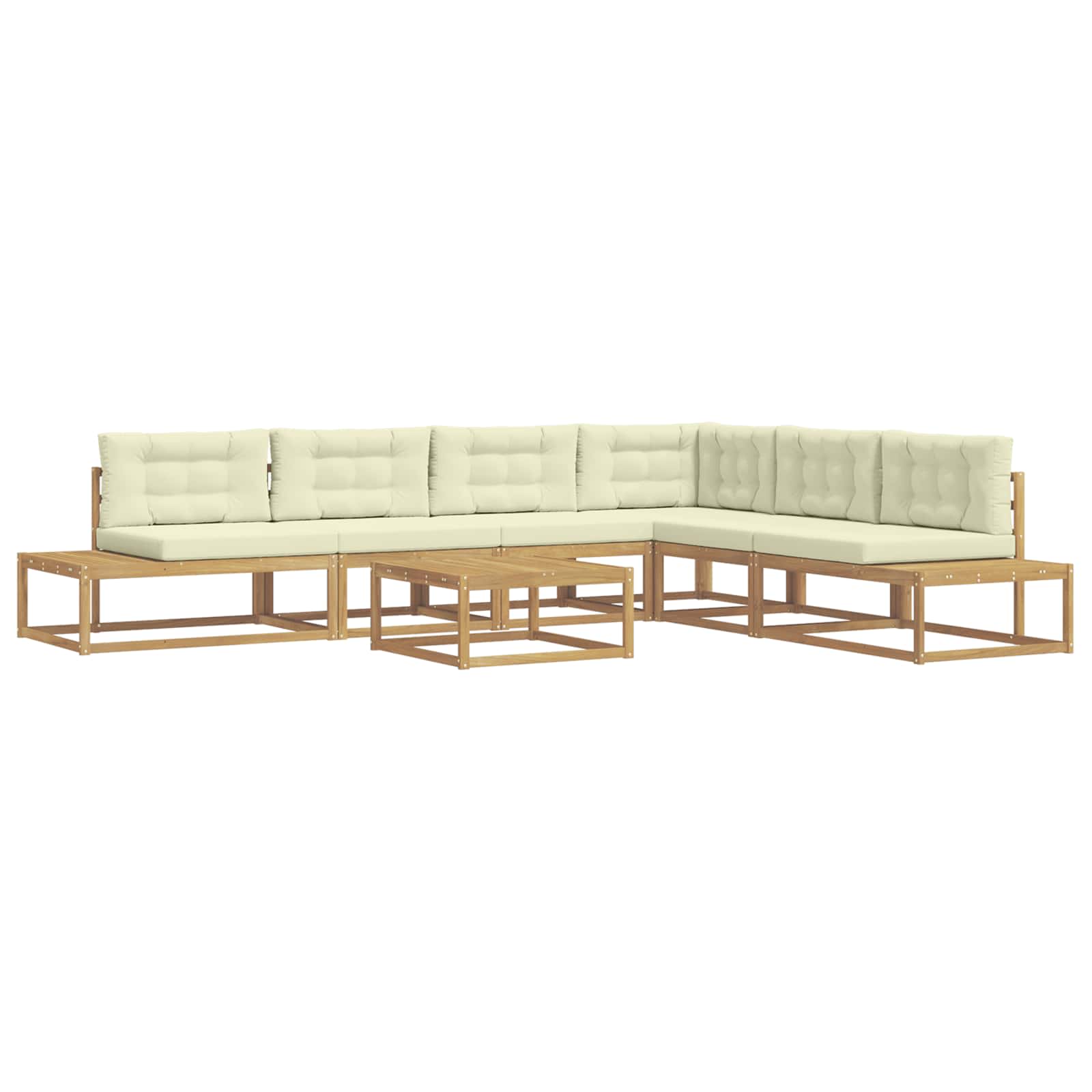 7 Stk. Outdoor-sofagarnitur Polyester Weiß Vidaxl