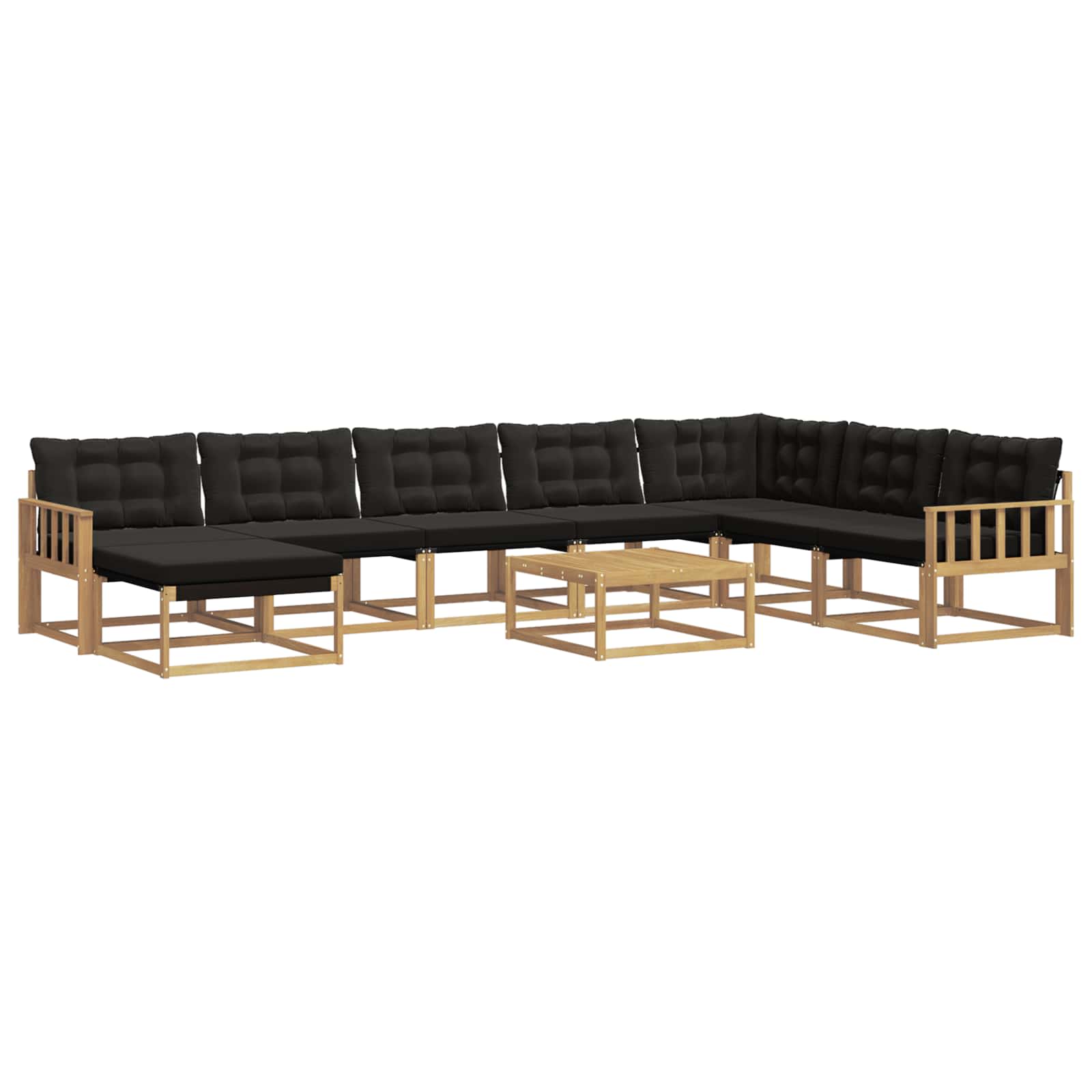 Outdoor-sofagarnitur 9 Stk. Weiß Und Schwarz Massivholz Akazie Vidaxl