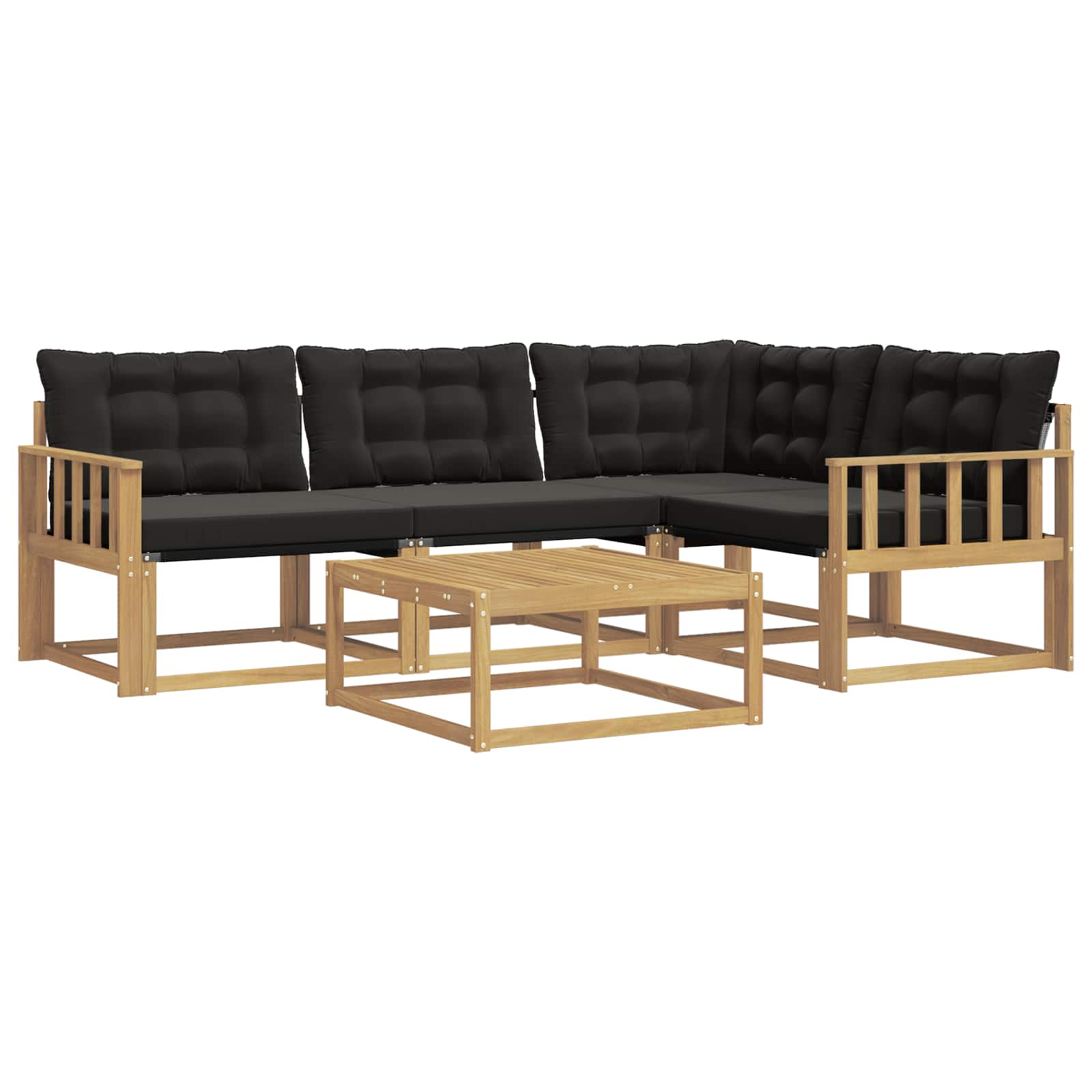 Vidaxl Outdoor Sofa Set 5 Pcs White And Black