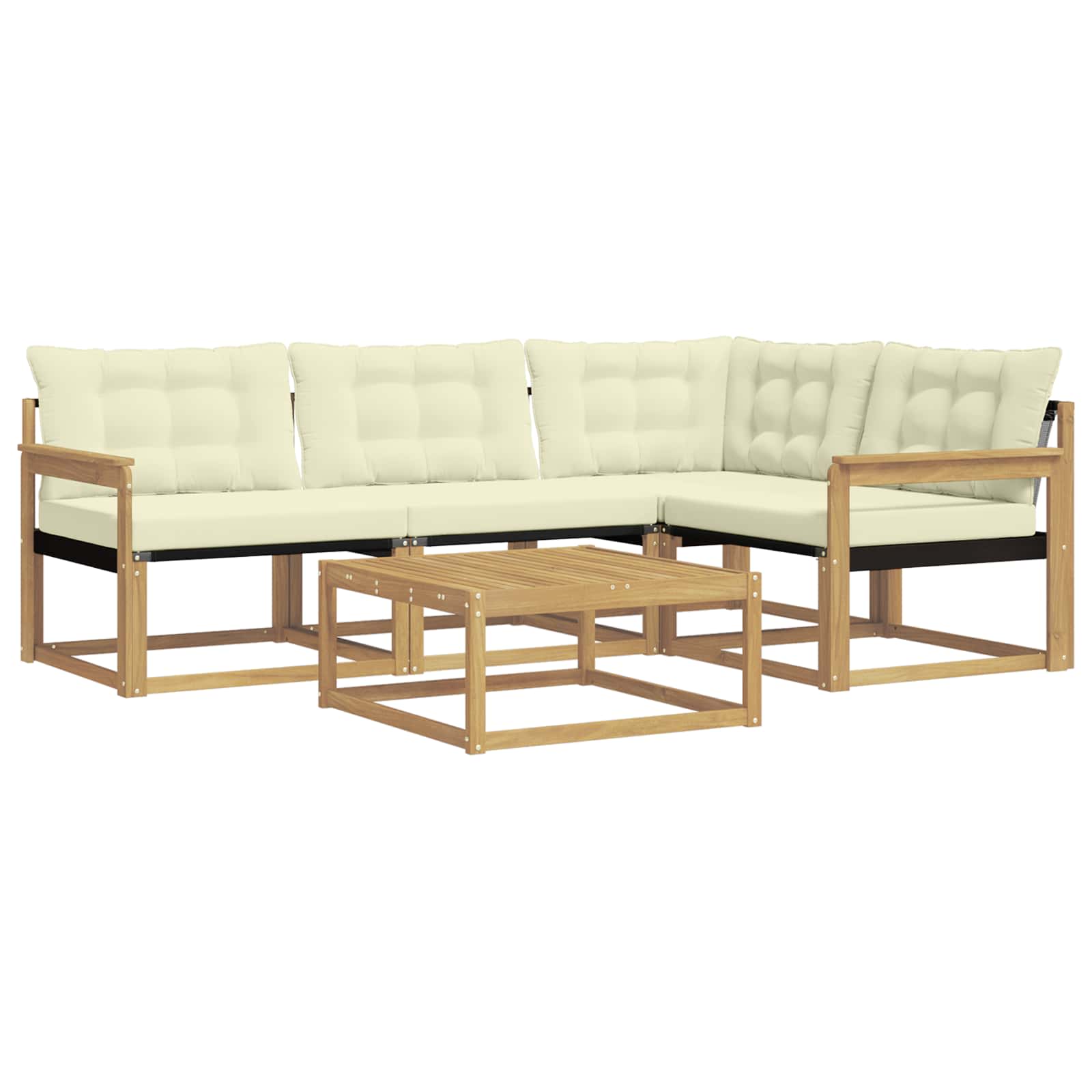 Vidaxl Outdoor Sofa Set 5 Pcs White And Cream