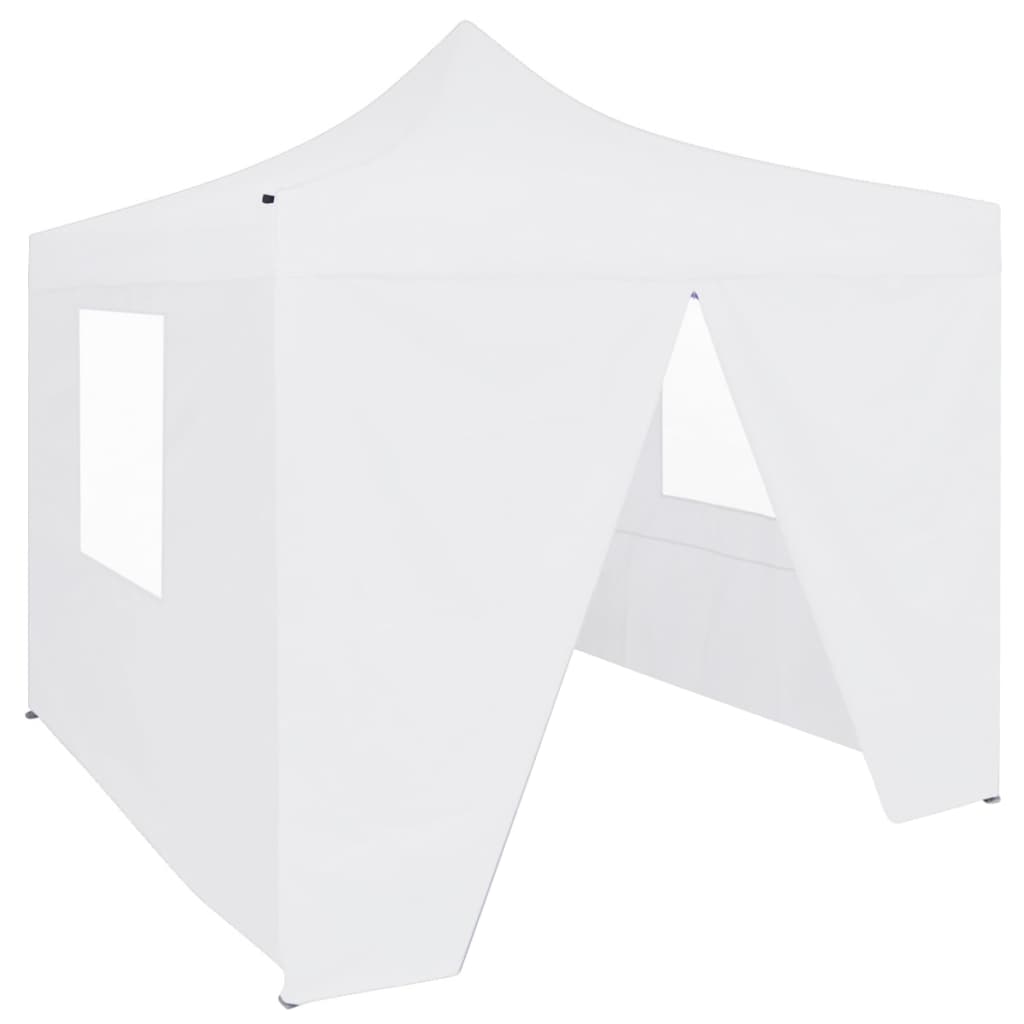 Vidaxl Professional Folding Party Tent With 4 Sidewalls 3x3 M Steel White