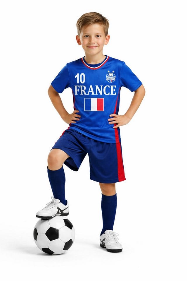 Fashion Boy Fußballtrikot Fussball Fan Set Frankreich, France, Trikot + Shorts, JS283e (Set)