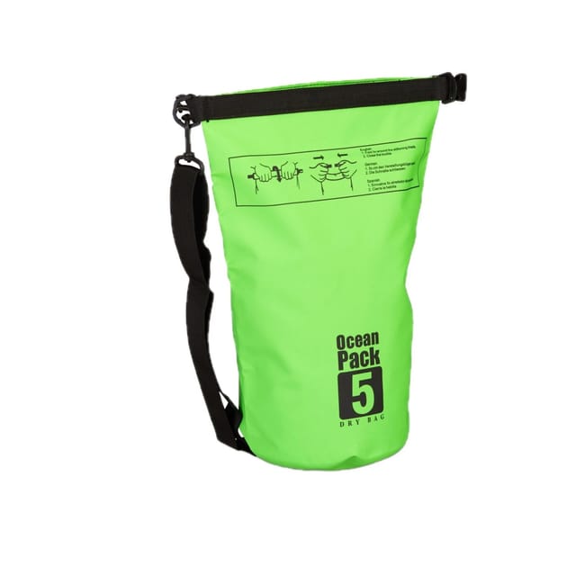 relaxdays Packsack Ocean Pack 5L wasserdicht, grün