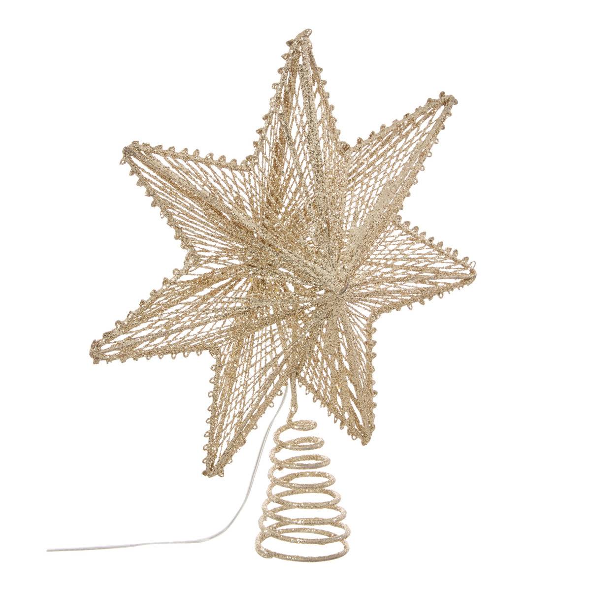 Cimier Etoile Deco Led Gold 25cm - Feeric Lights & Christmas