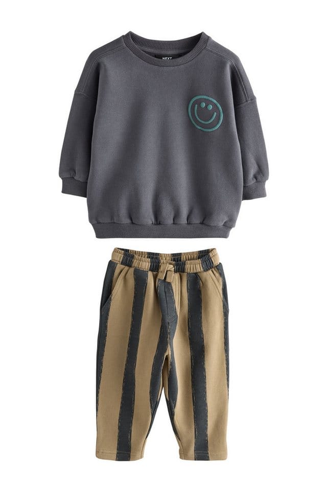 Next Sweatanzug Gemusterte Jogginghose und Sweatshirt im Set (2-tlg)