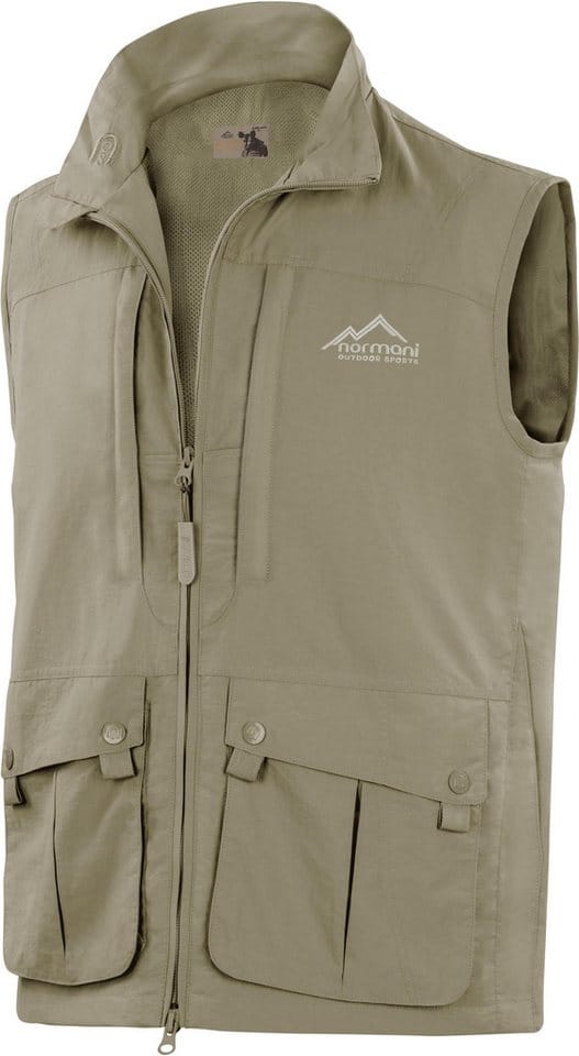 normani Funktionsweste Outdoor Weste Okapi Outdoorweste Sommerweste Angelweste Jagdweste mit Sonnenschutzmaterial