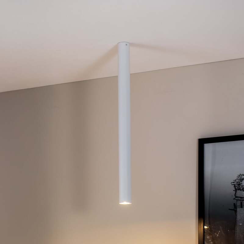 [neuwertig] B-ware Deckenstrahler Lampe Strahler Tecno 1xxl Stahl Weiß Gu10 Led Dimmbar 80 Cm